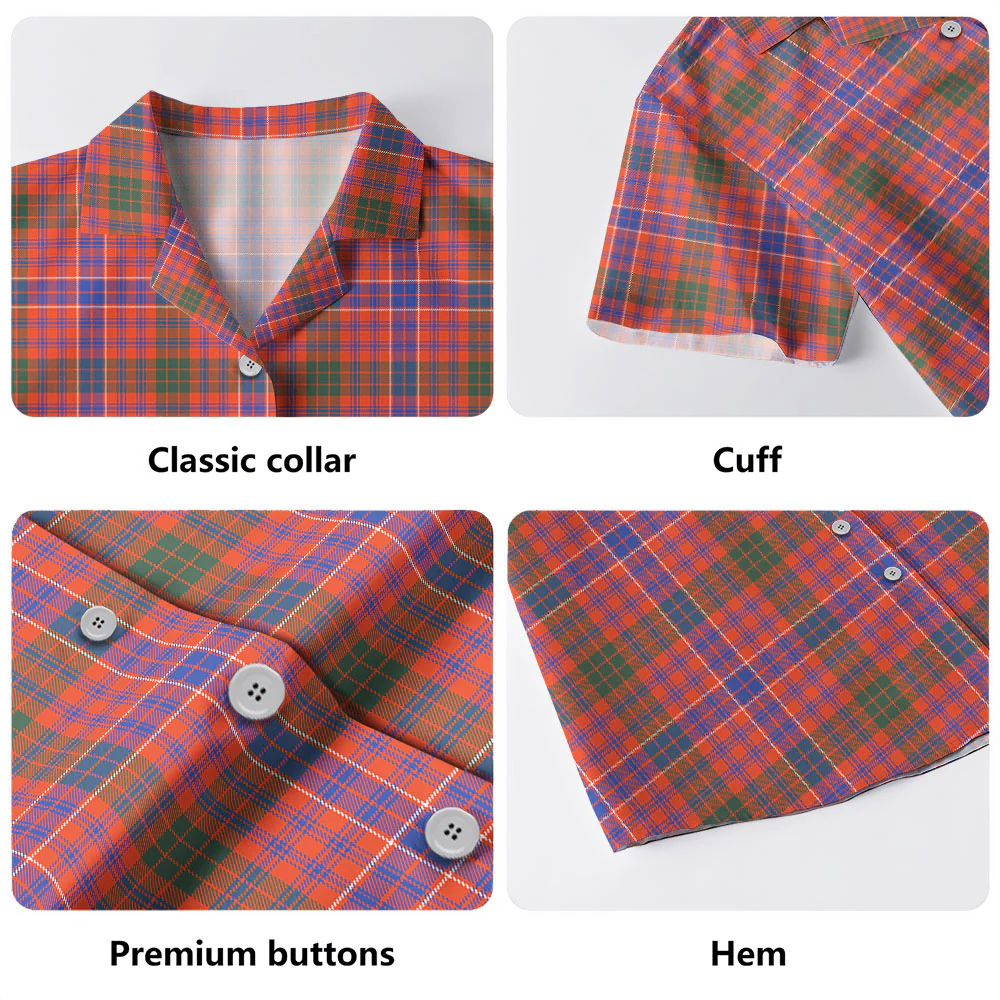 Scottish MacRae Ancient Clan Badge Tartan Hawaiian Shirt - Image 4