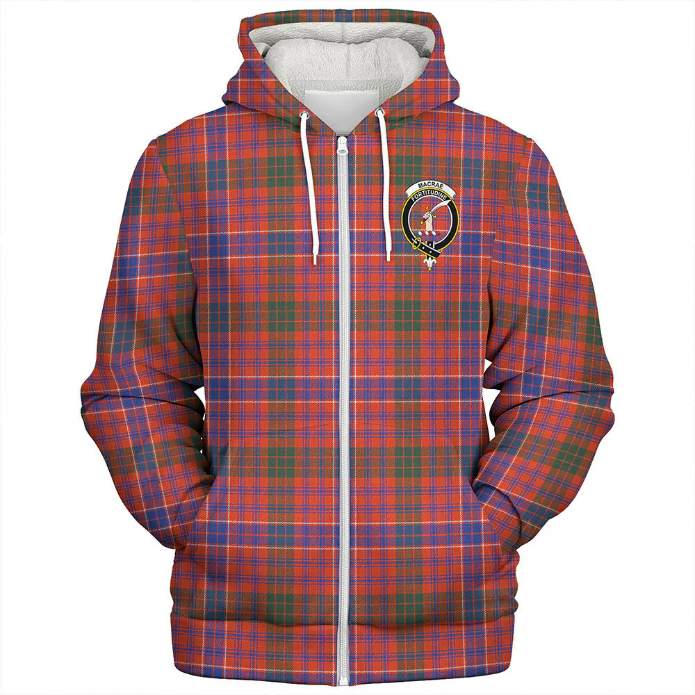 Scottish MacRae Ancient Clan Badge Tartan Sherpa Hoodie - Image 3