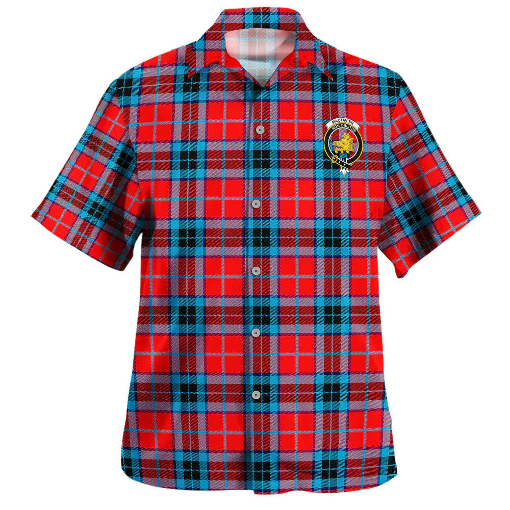 Scottish MacTavish Modern Clan Badge Tartan Hawaiian Shirt - Image 2