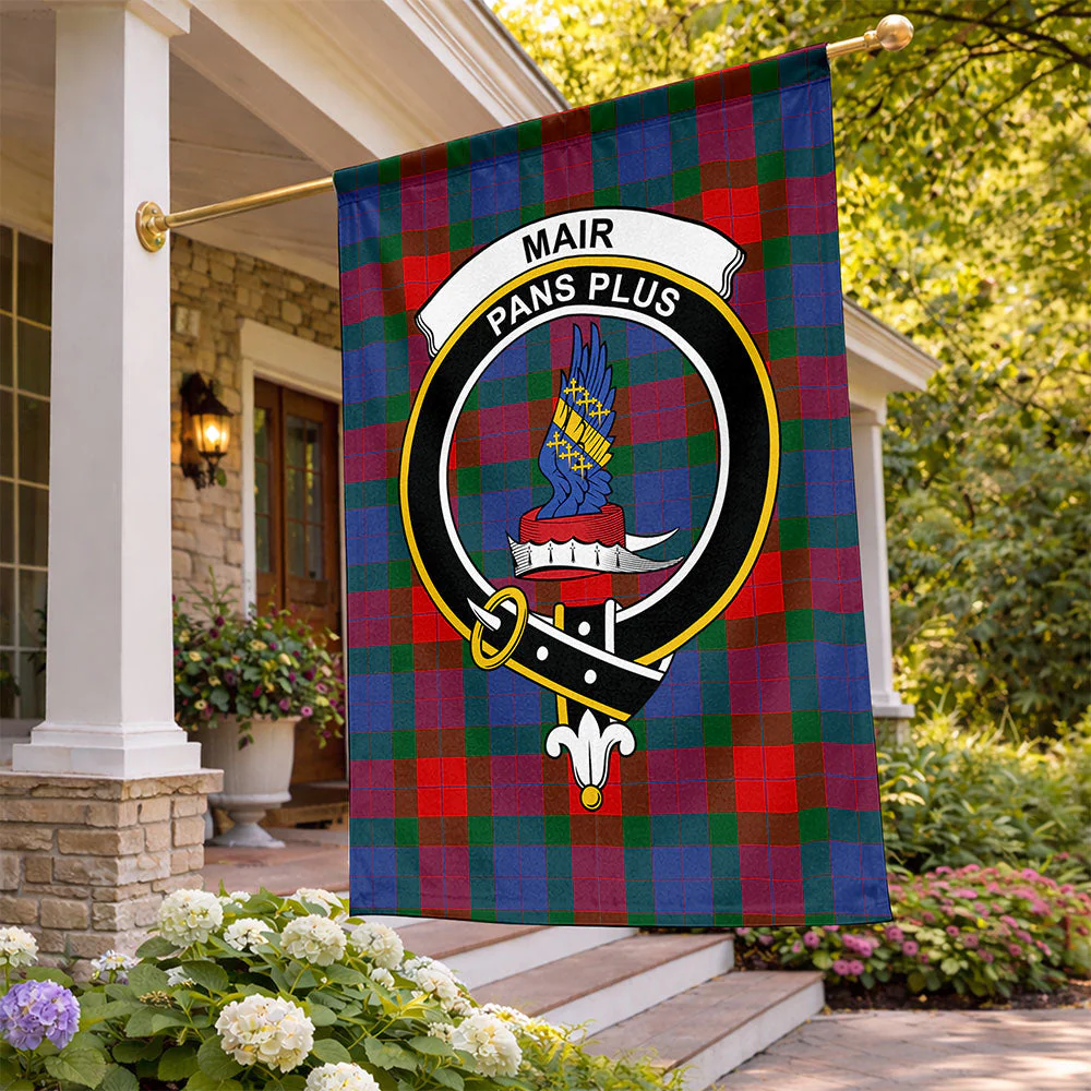 Scottish Mar Clan Badge Tartan Flag Parade Vertical Style
