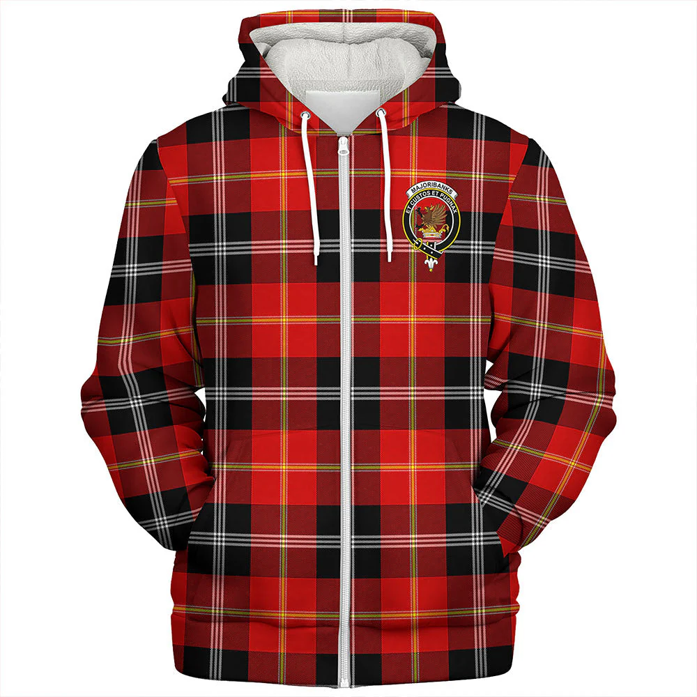 Scottish Marjoribanks Clan Badge Tartan Sherpa Hoodie - Image 3