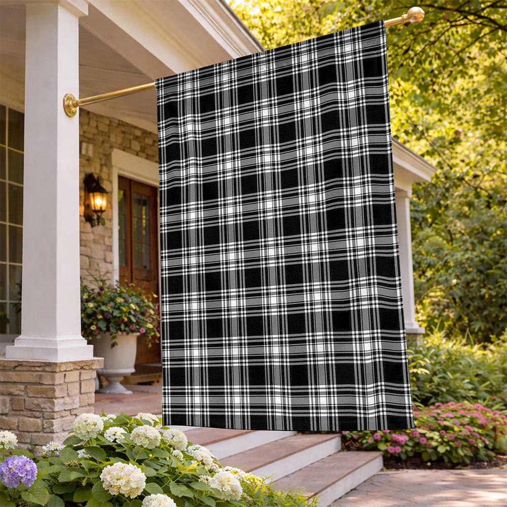 Scottish Menzies Black & White Modern Clan Badge Tartan Flag Parade Vertical Style - Image 2
