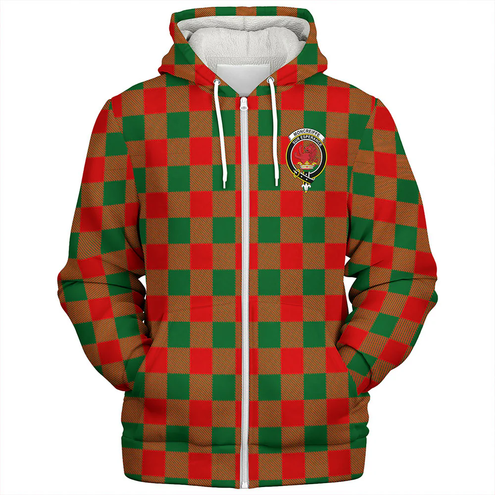 Scottish Moncrieffe Clan Badge Tartan Sherpa Hoodie - Image 3