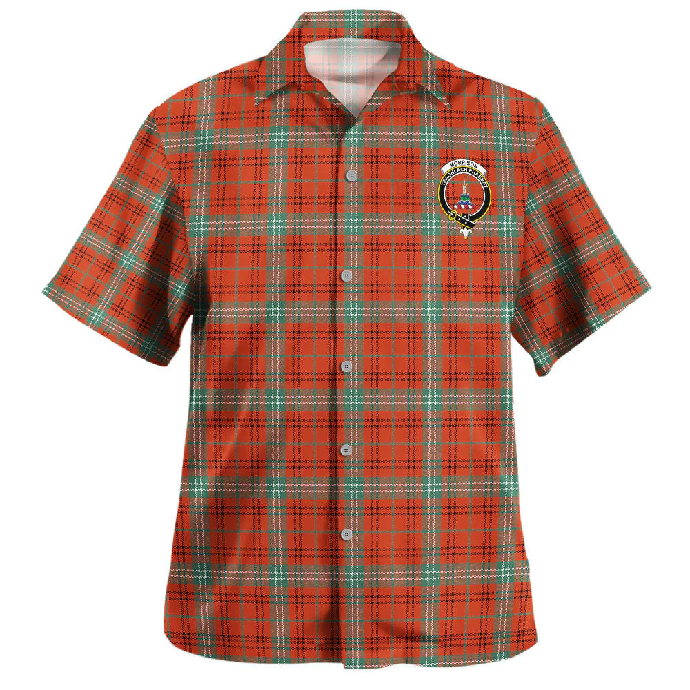Scottish Morrison Red Ancient Clan Badge Tartan Hawaiian Shirt - Image 2