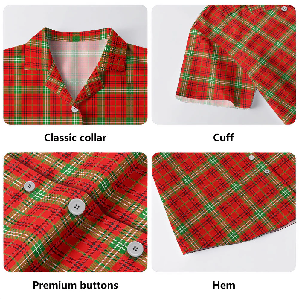 Scottish Morrison Red Modern Clan Badge Tartan Hawaiian Shirt - Image 4