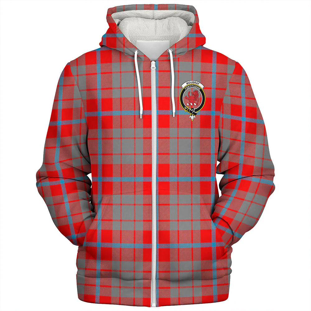 Scottish Moubray Clan Badge Tartan Sherpa Hoodie - Image 3