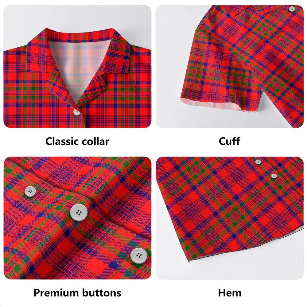 Scottish Murray of Tulloch Modern Clan Badge Tartan Hawaiian Shirt - Image 4