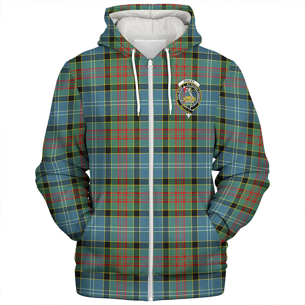 Scottish Paisley District Clan Badge Tartan Sherpa Hoodie - Image 3