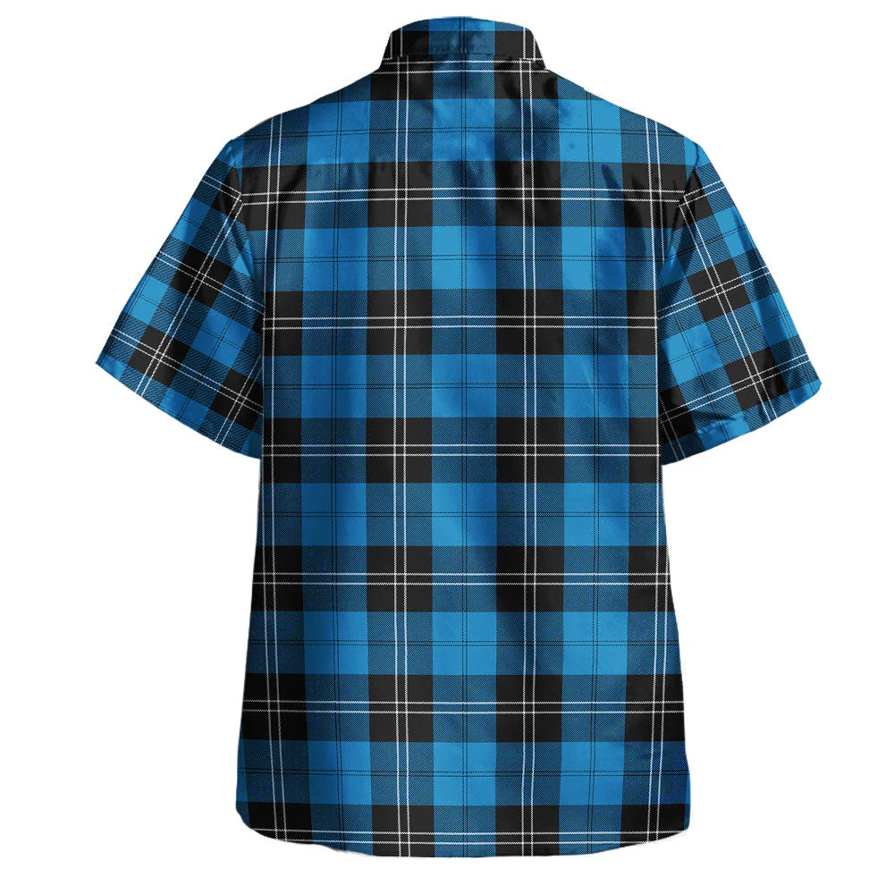 Scottish Ramsay Blue Ancient Clan Badge Tartan Hawaiian Shirt - Image 3