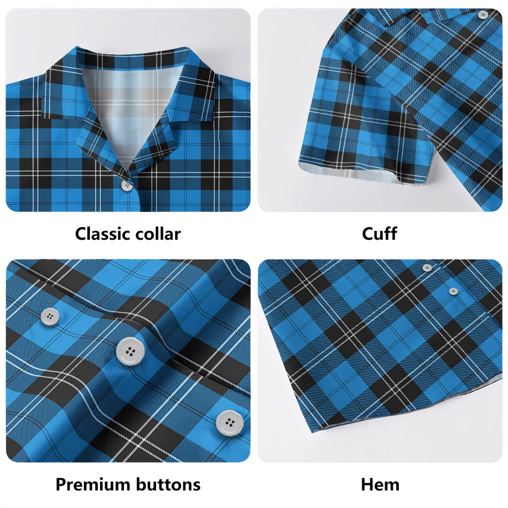 Scottish Ramsay Blue Ancient Clan Badge Tartan Hawaiian Shirt - Image 4