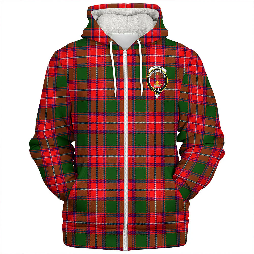 Scottish Rattray Modern Clan Badge Tartan Sherpa Hoodie - Image 3