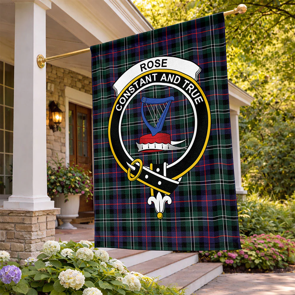 Scottish Rose Hunting Modern Clan Badge Tartan Flag Parade Vertical Style