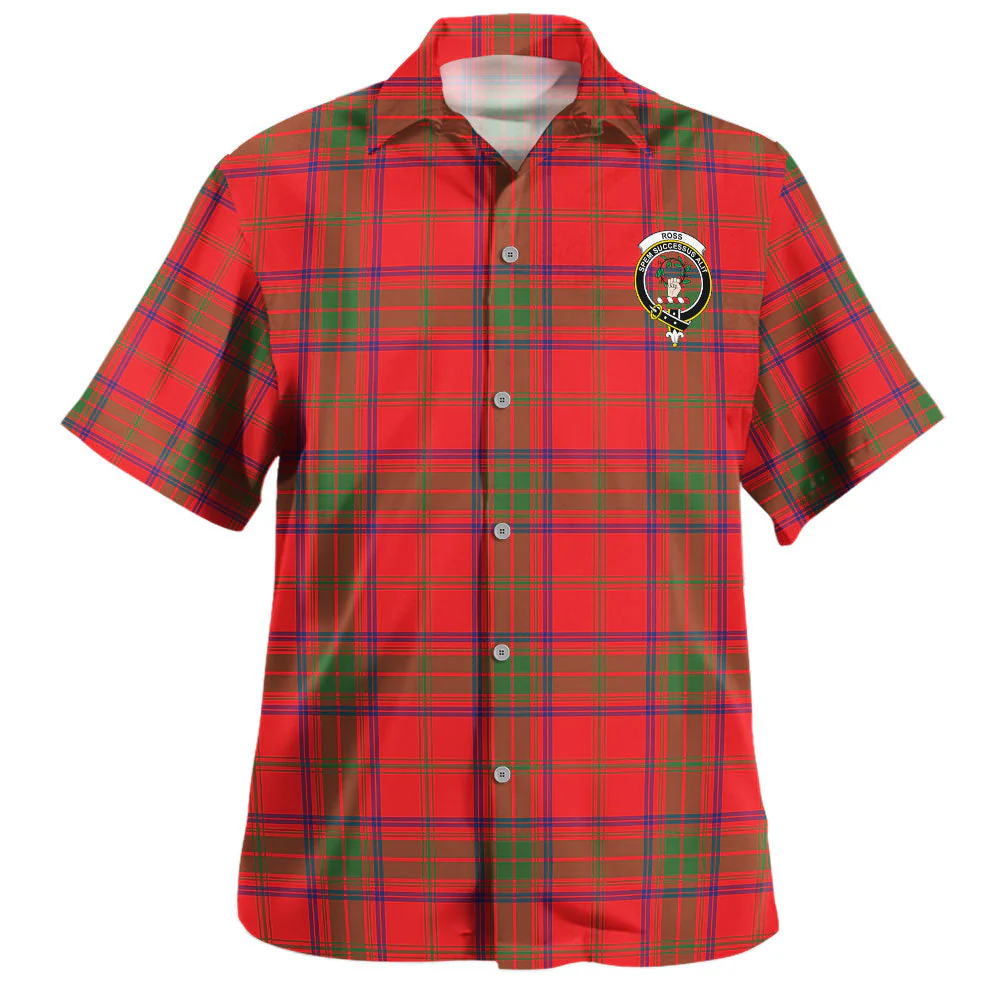 Scottish Ross Modern Clan Badge Tartan Hawaiian Shirt - Image 2