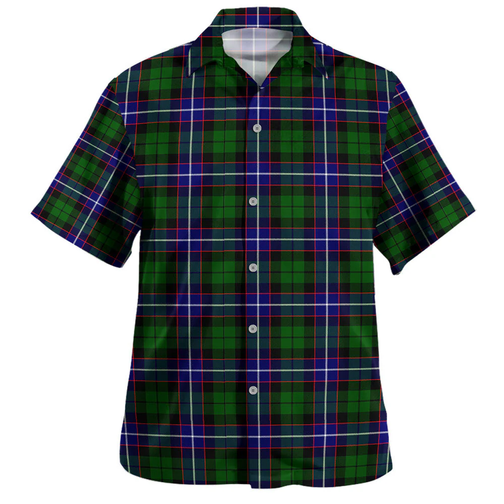 Scottish Russell Modern Clan Badge Tartan Hawaiian Shirt