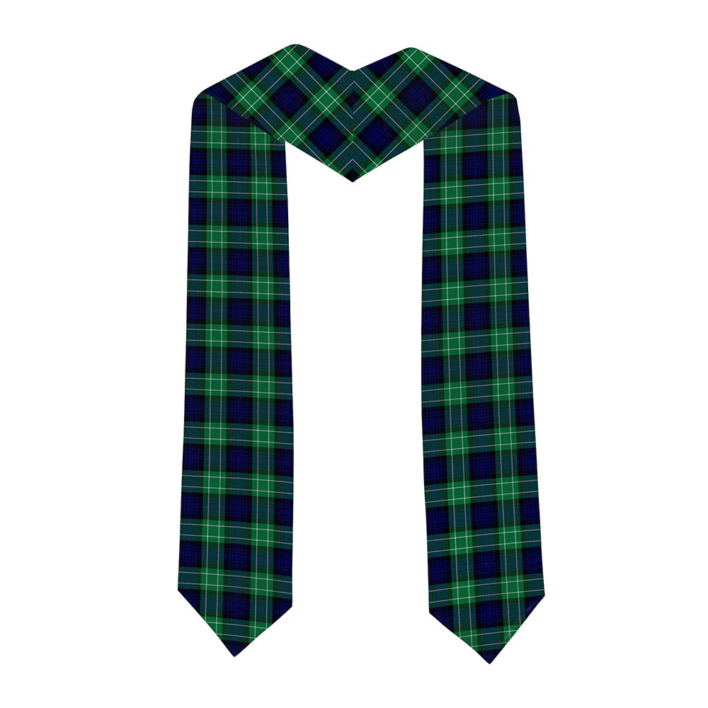 Scottish Abercrombie Clan Badge Tartan Graduation Stole Black Gold Honor - Image 2