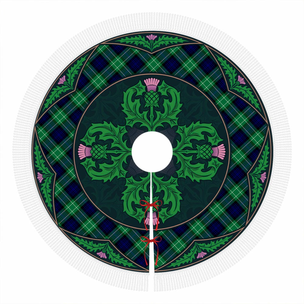 Scottish Abercrombie Tartan Christmas Tree Skirt Old Scottish Thistle Flower - Image 4