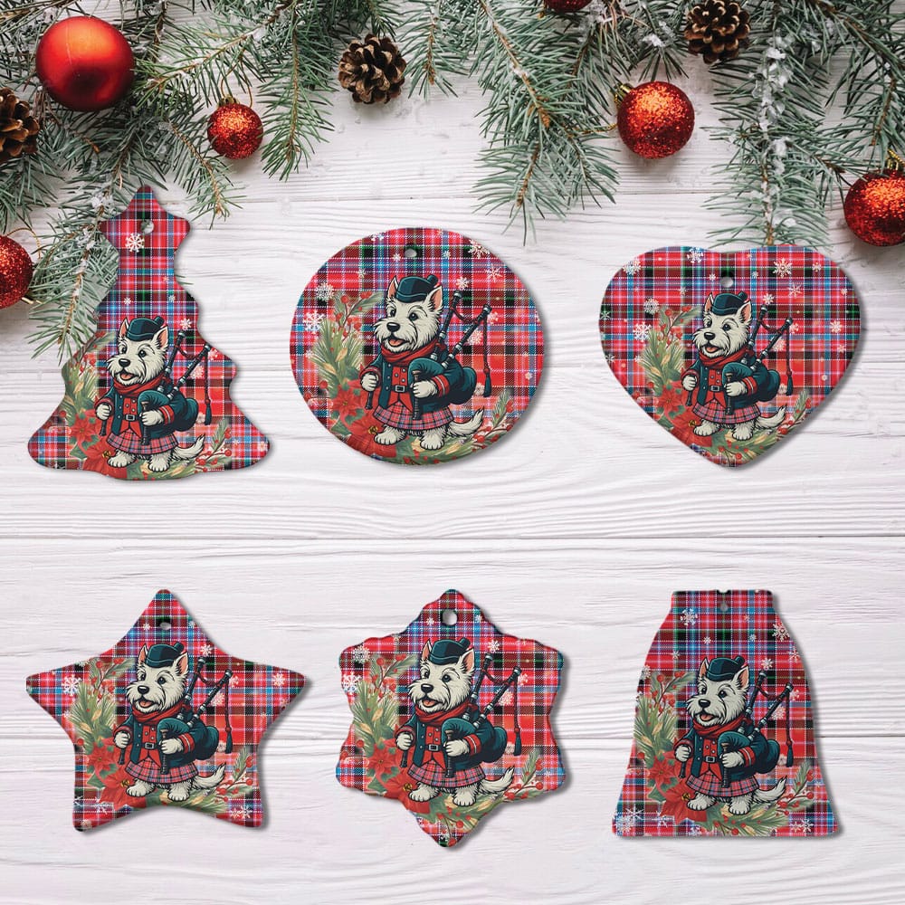 Scottish Aberdeen District Tartan Ceramic Ornament Cute Scottish Terrier Dog