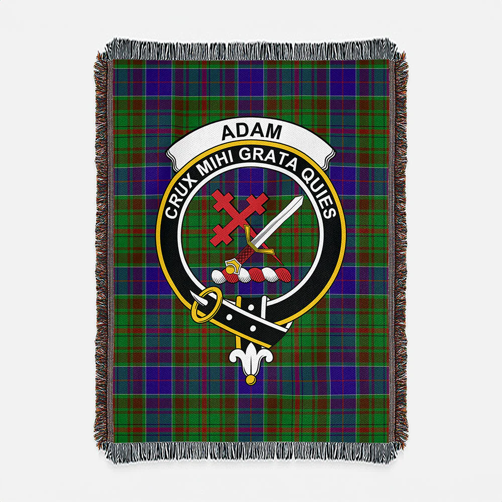 Scottish Adam Clan Badge Tartan Woven Blanket - Image 2