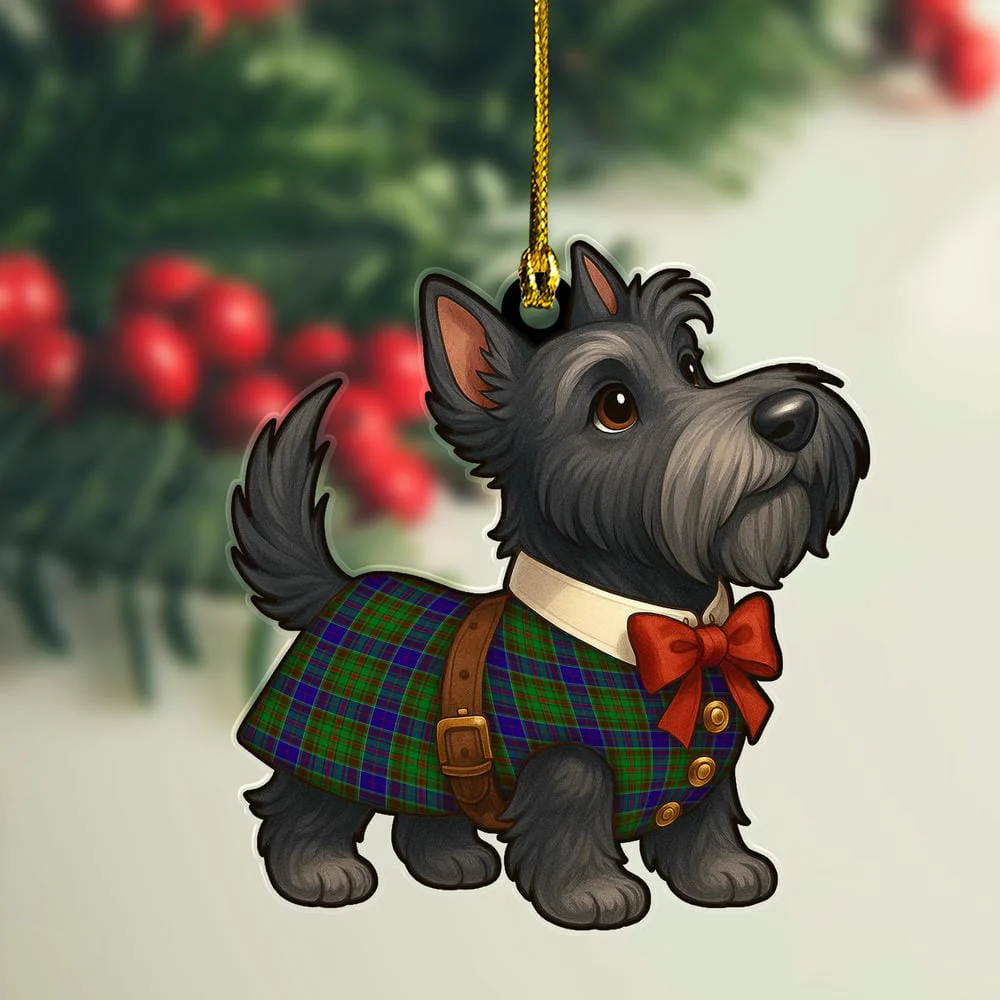 Scottish Adam Tartan Ornament Scottie Dog