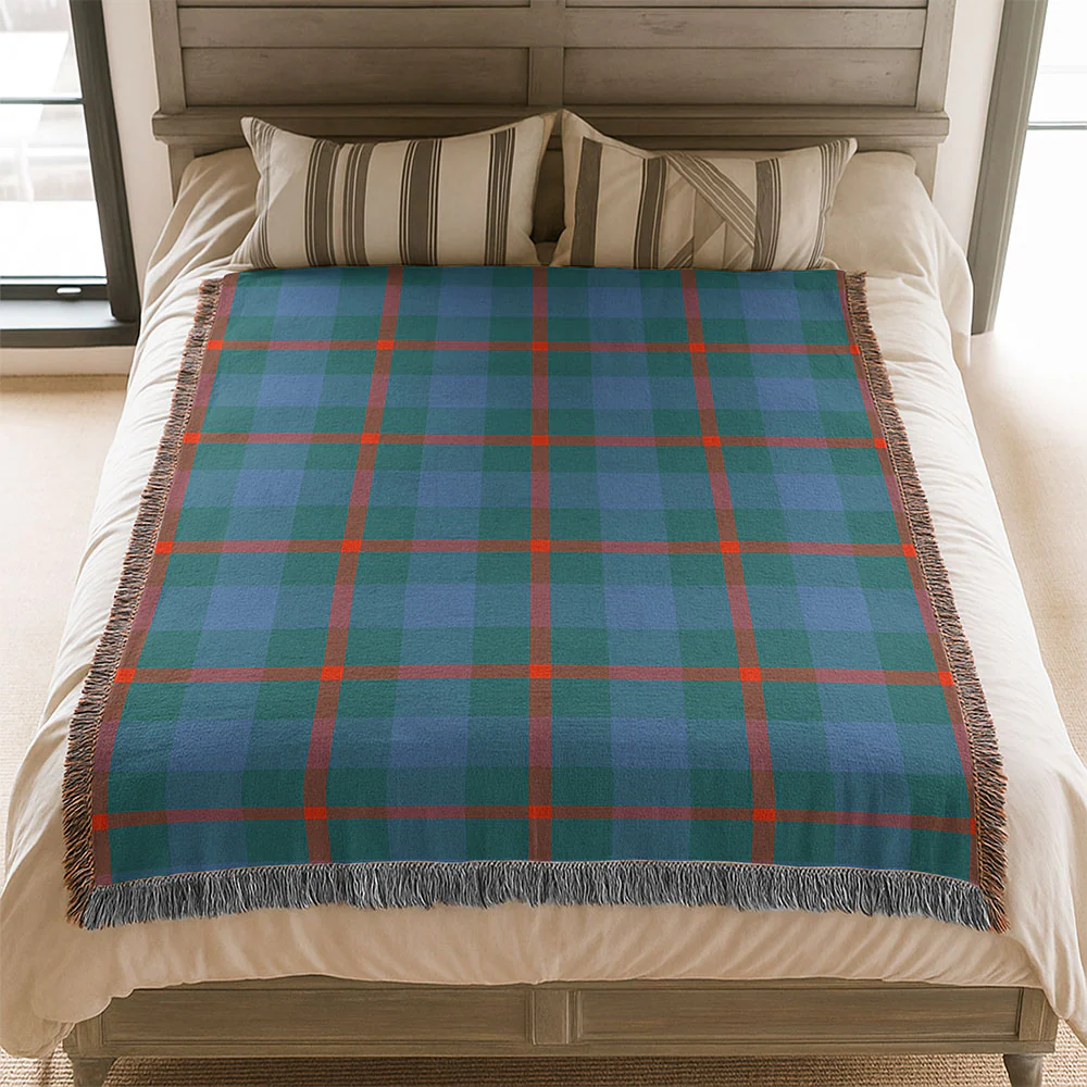 Scottish Agnew Ancient Clan Badge Tartan Woven Blanket - Image 3