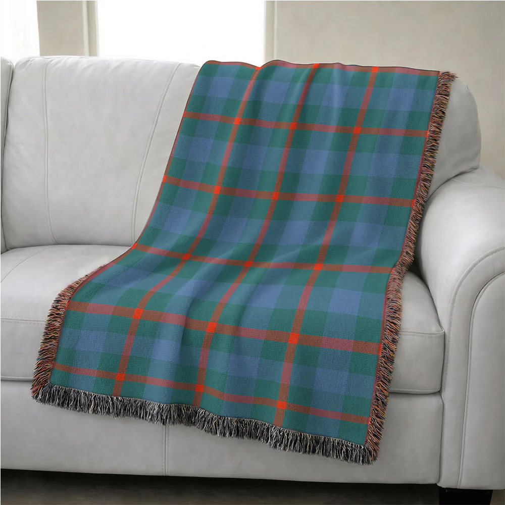 Scottish Agnew Ancient Clan Badge Tartan Woven Blanket - Image 4