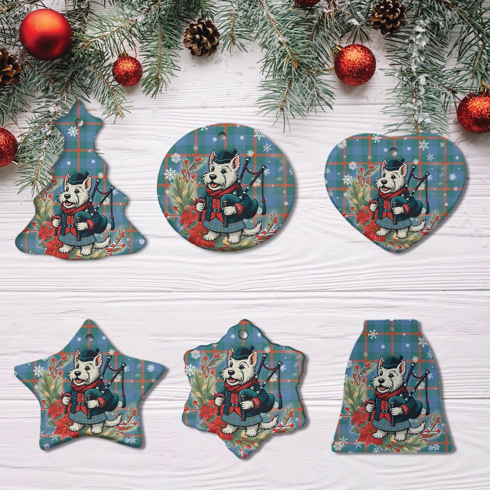 Scottish Agnew Ancient Tartan Ceramic Ornament Cute Scottish Terrier Dog