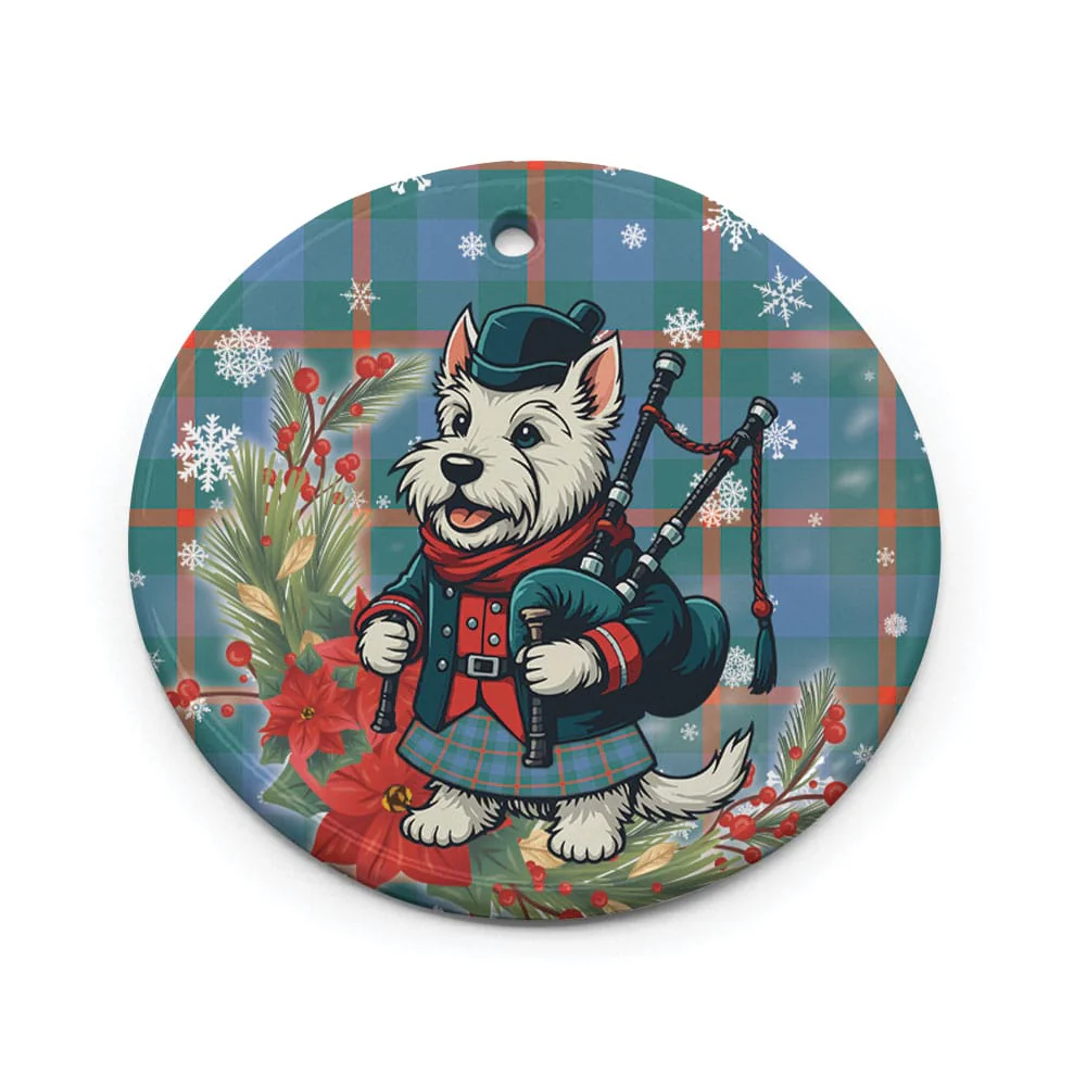 Scottish Agnew Ancient Tartan Ceramic Ornament Cute Scottish Terrier Dog - Image 2