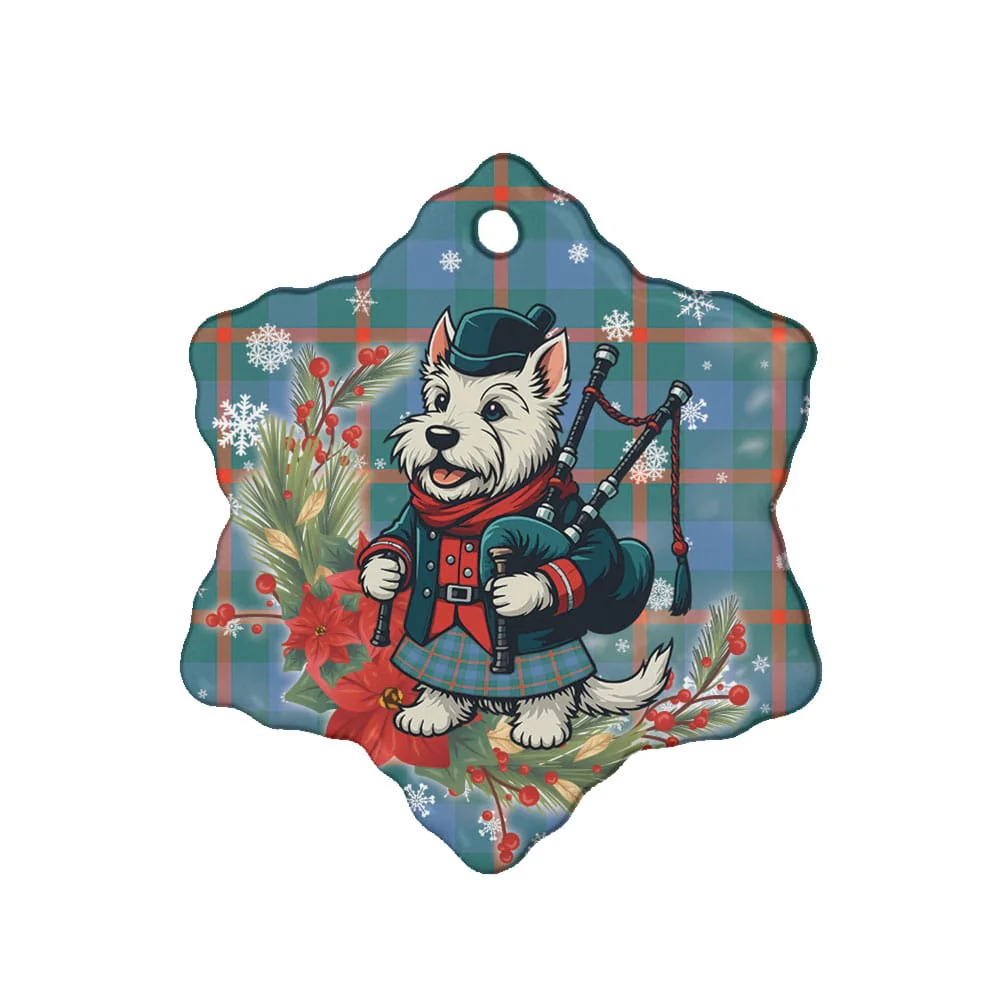 Scottish Agnew Ancient Tartan Ceramic Ornament Cute Scottish Terrier Dog - Image 6