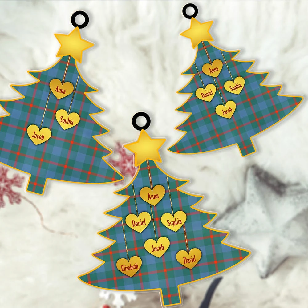 Scottish Agnew Ancient Tartan Ornament Custom Family Christmas Tree - Image 2