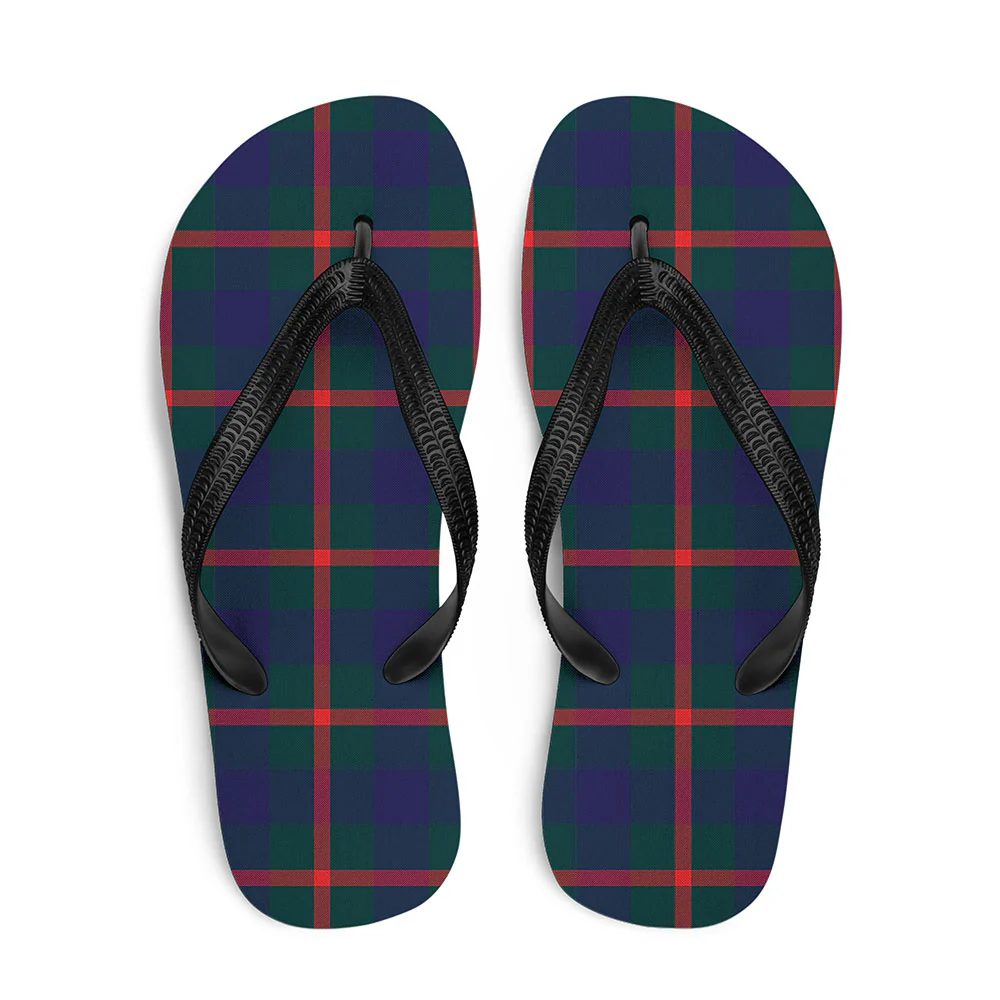 Scottish Agnew Modern Clan Badge Tartan Flip Flops