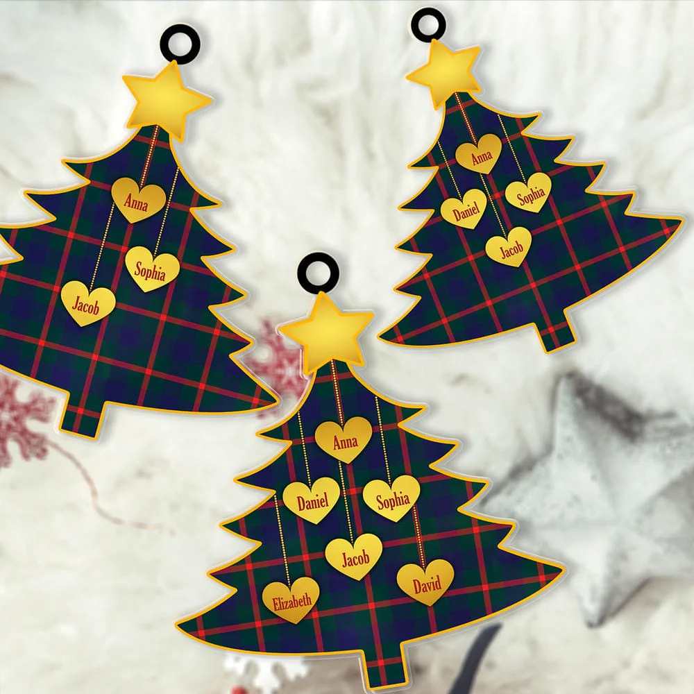 Scottish Agnew Modern Tartan Ornament Custom Family Christmas Tree - Image 2