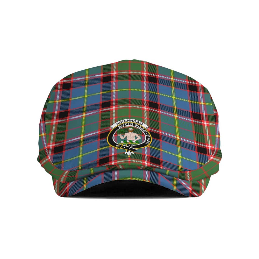 Scottish Aikenhead Clan Badge Tartan Flat Cap
