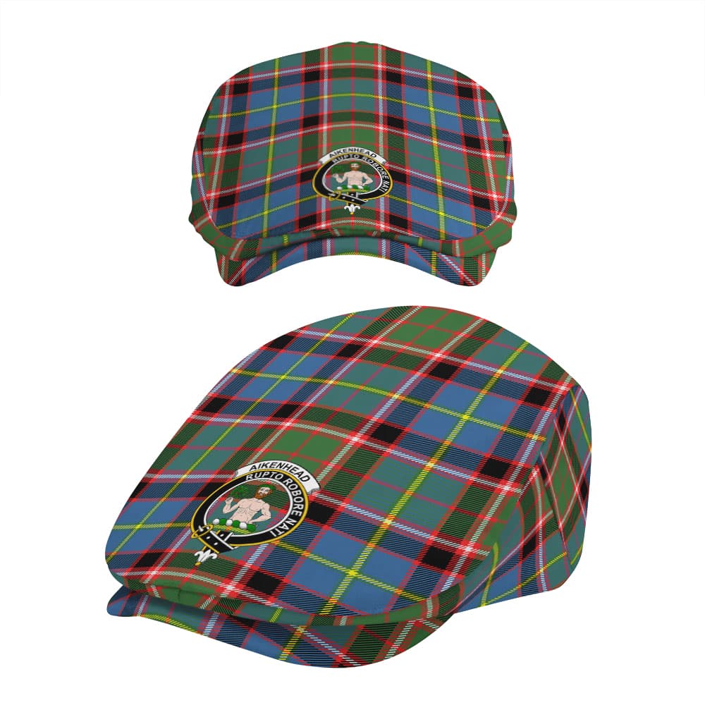 Scottish Aikenhead Clan Badge Tartan Flat Cap - Image 5