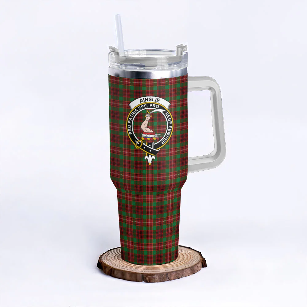 Scottish Ainslie Clan Badge Tartan 40oz Tumbler