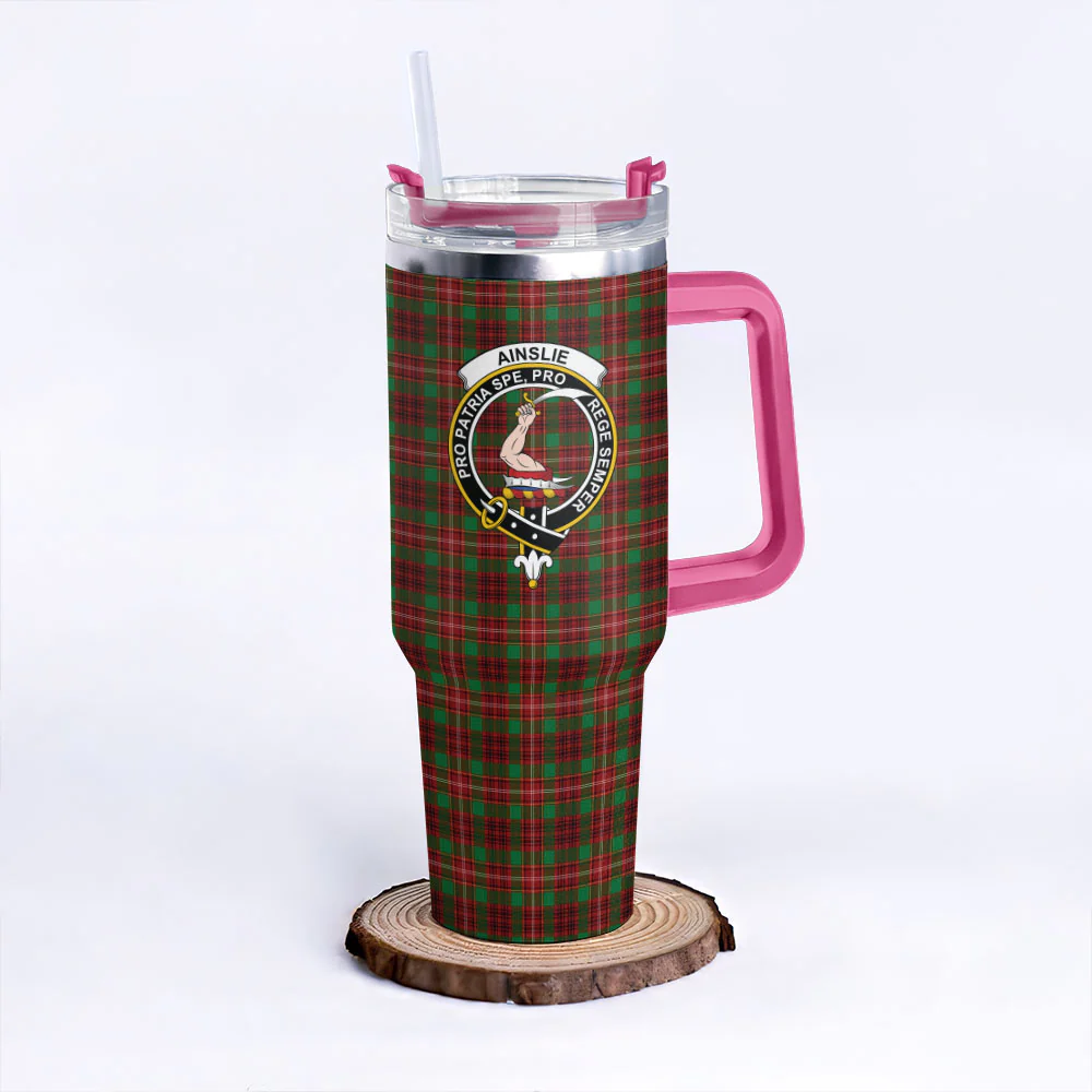 Scottish Ainslie Clan Badge Tartan 40oz Tumbler - Image 7