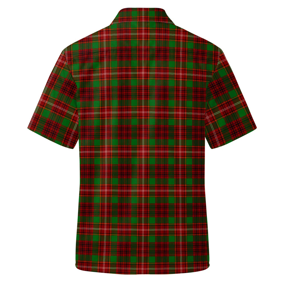 Scottish Ainslie Clan Badge Tartan Short Sleeve Work Shirt - Image 3