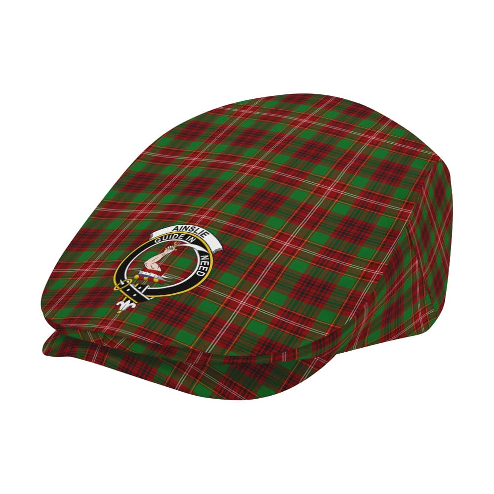 Scottish Ainslie Clan Badge Tartan Flat Cap - Image 2