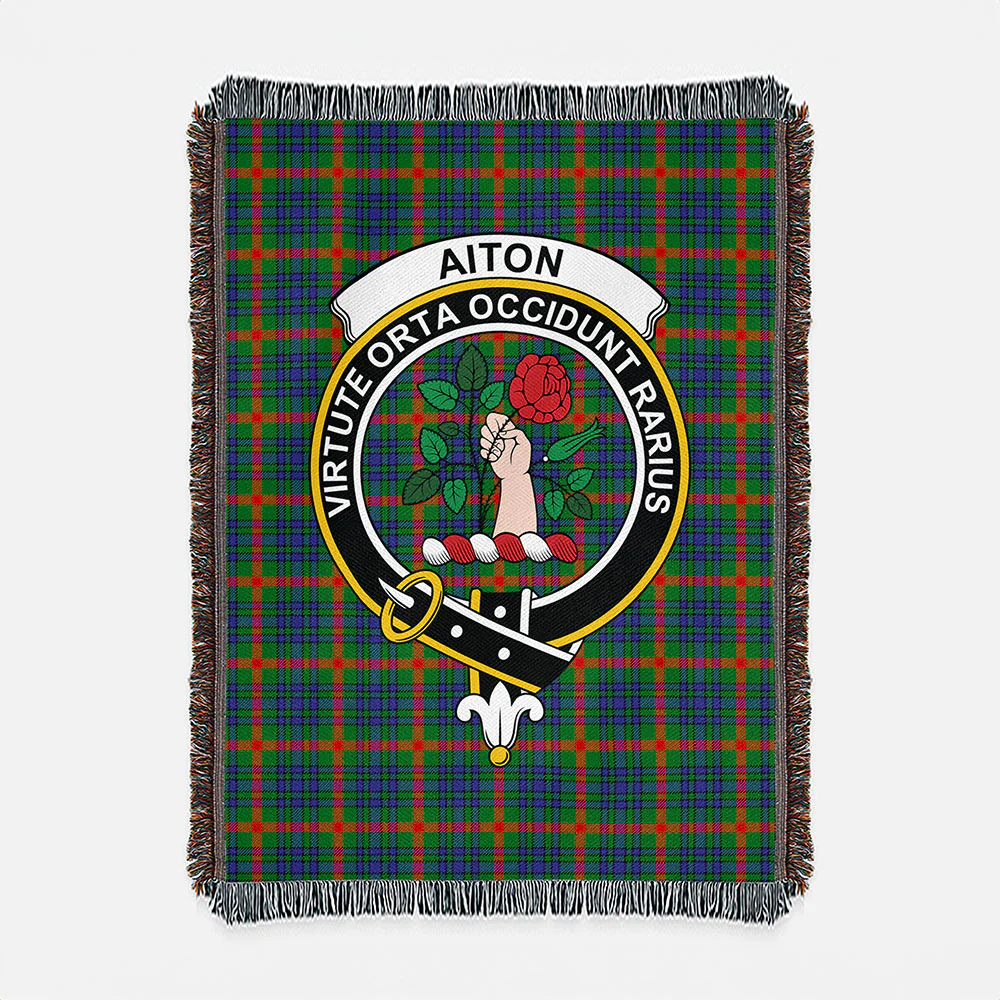 Scottish Aiton Clan Badge Tartan Woven Blanket - Image 2