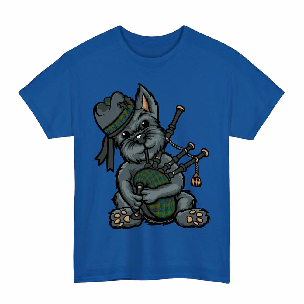 Scottish Aiton Clan Tartan Terrier Bagpipe Unisex T-Shirt - Image 5