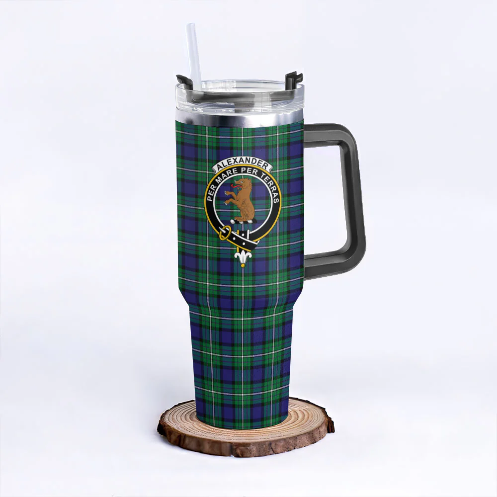 Scottish Alexander Clan Badge Tartan 40oz Tumbler - Image 3