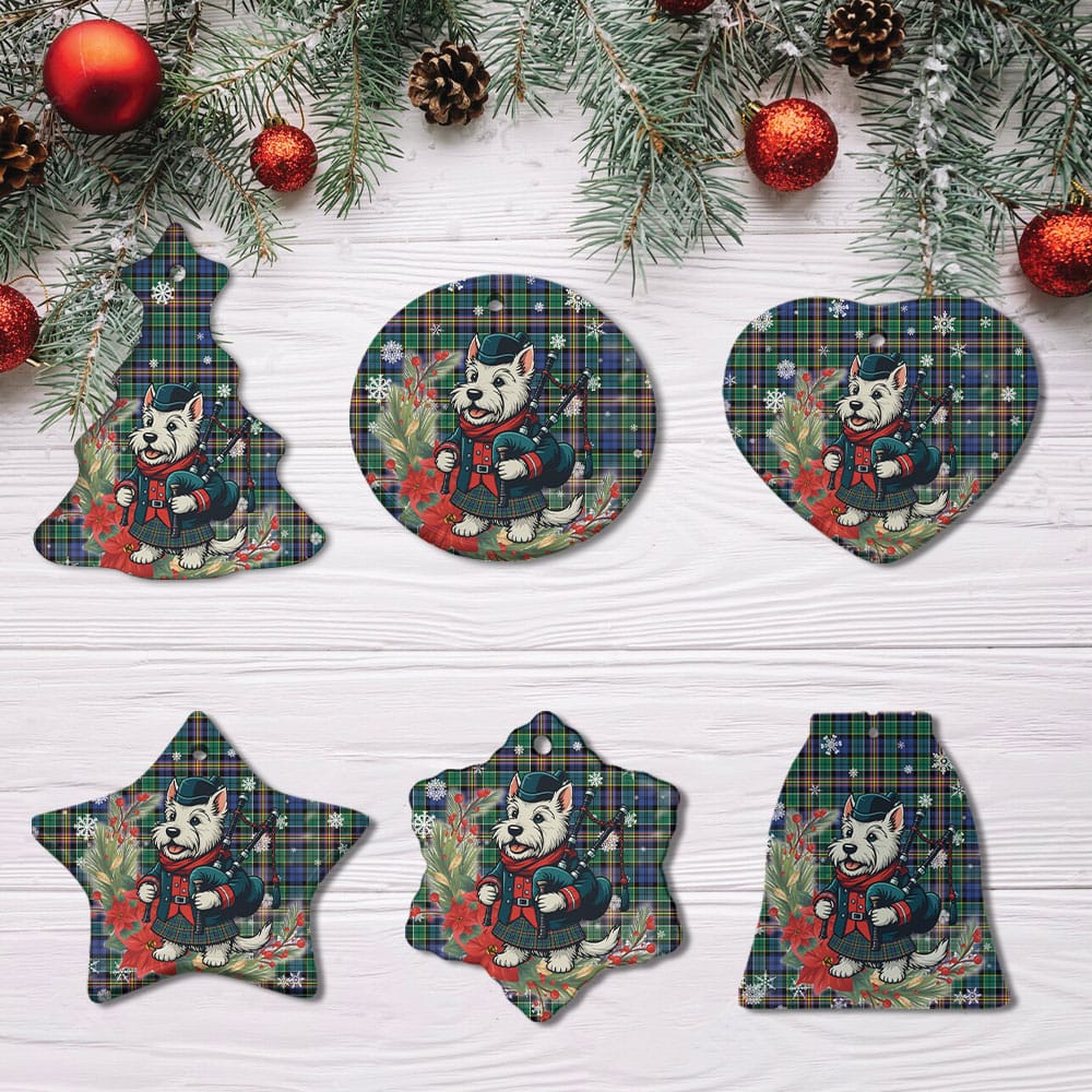 Scottish Allison Tartan Ceramic Ornament Cute Scottish Terrier Dog