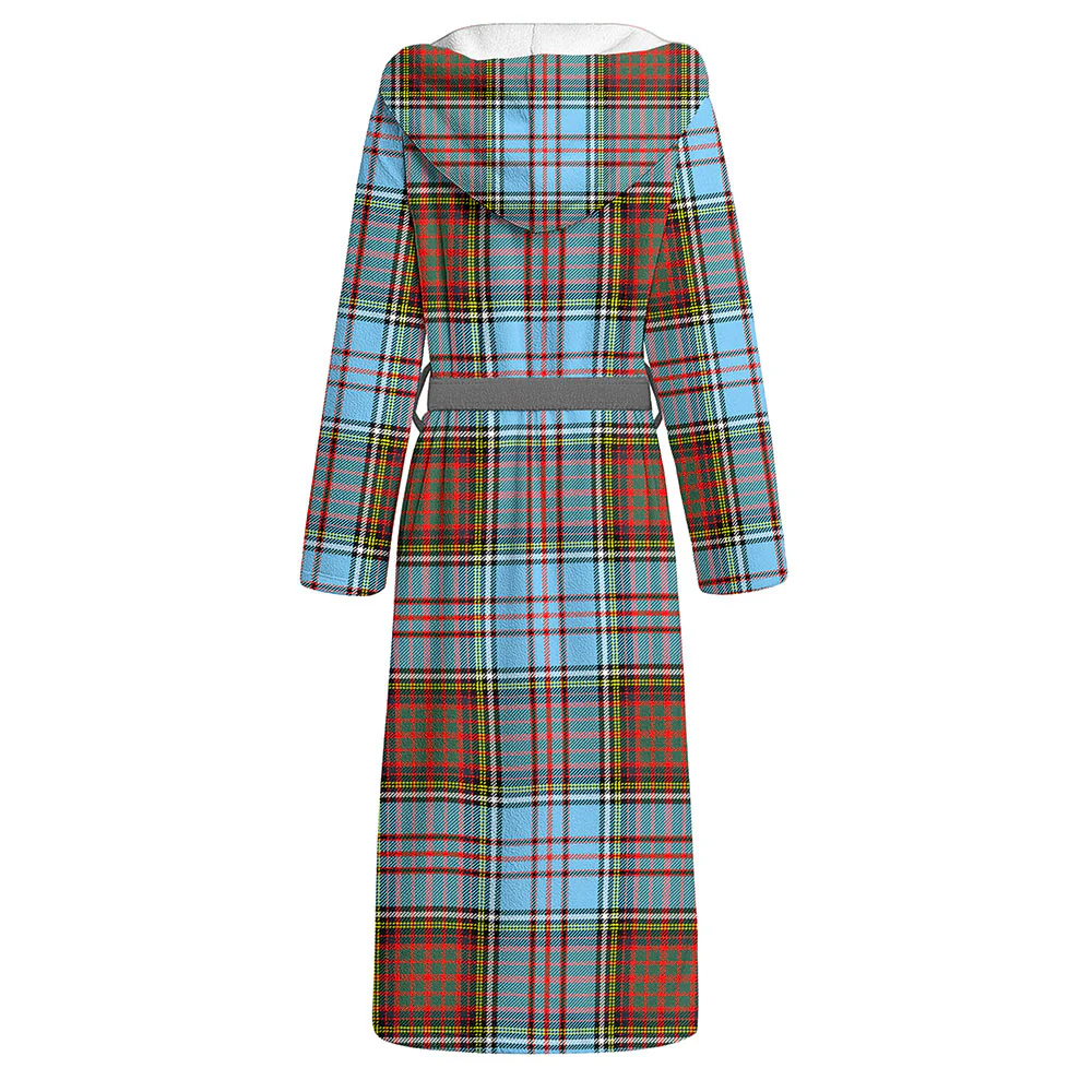 Scottish Anderson Ancient Clan Badge Tartan Flannel Hooded Bathrobe - Image 2