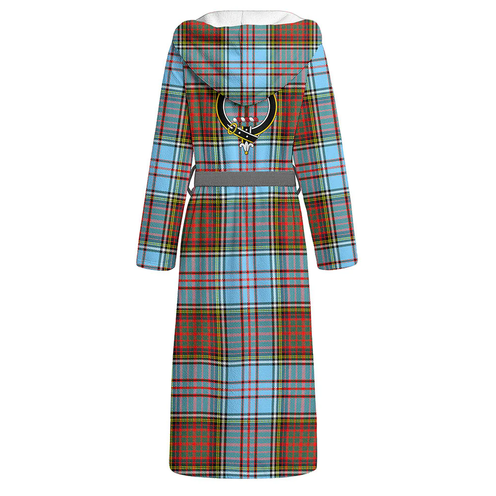Scottish Anderson Ancient Clan Badge Tartan Flannel Hooded Bathrobe - Image 3