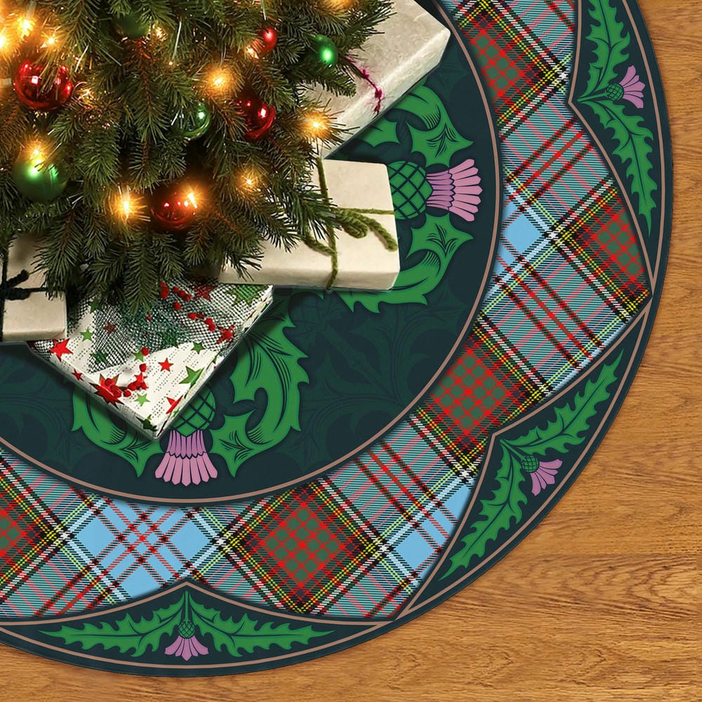 Scottish Anderson Ancient Tartan Christmas Tree Skirt Old Scottish Thistle Flower - Image 2