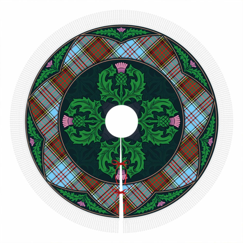 Scottish Anderson Ancient Tartan Christmas Tree Skirt Old Scottish Thistle Flower - Image 4