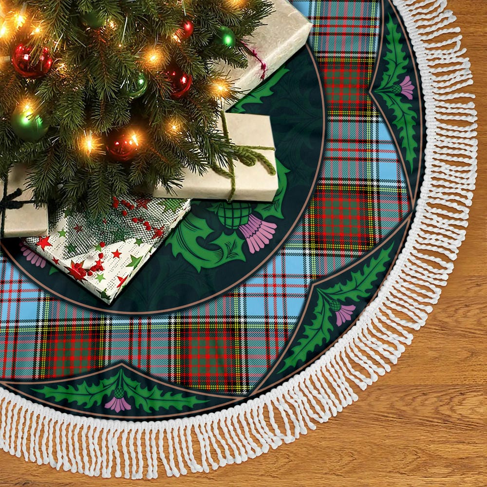 Scottish Anderson Ancient Tartan Christmas Tree Skirt Old Scottish Thistle Flower - Image 5