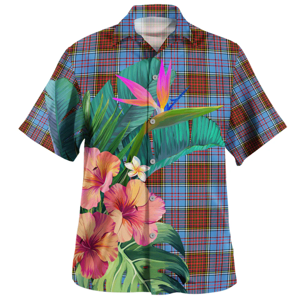 Scottish Anderson Modern Clan Badge Tartan Hawaiian Shirt Bouquet Tropical Style - Image 2