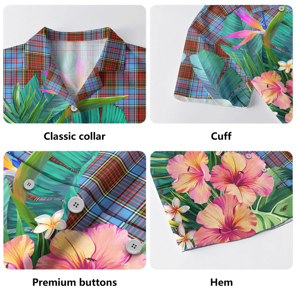 Scottish Anderson Modern Clan Badge Tartan Hawaiian Shirt Bouquet Tropical Style - Image 5