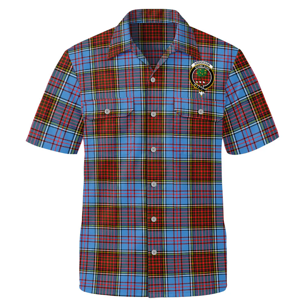 Scottish Anderson Modern Clan Badge Tartan Short Sleeve Work Shirt - Image 2