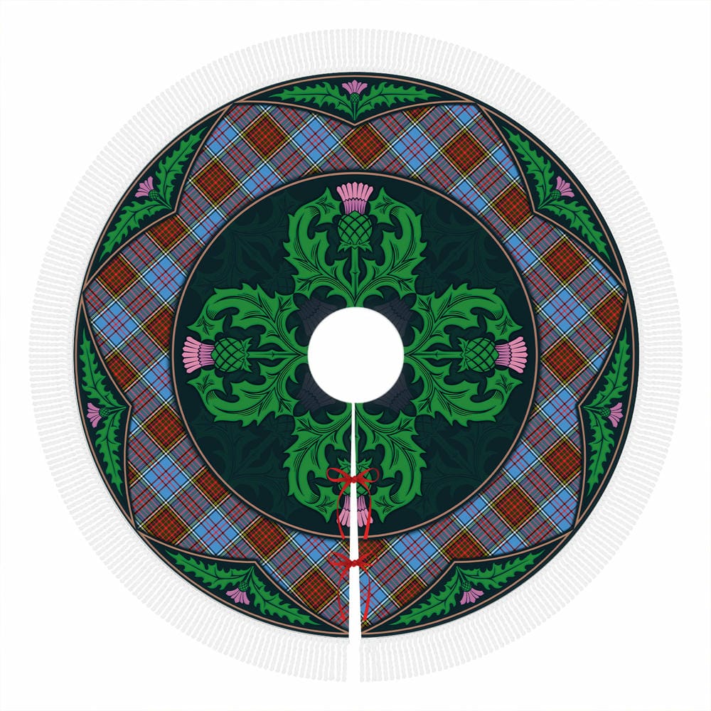 Scottish Anderson Modern Tartan Christmas Tree Skirt Old Scottish Thistle Flower - Image 4